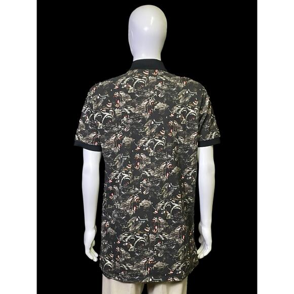 Givenchy Paris Screaming Monkey Brothers All Over Men's Polo Shirt Size Medium - Picture 2 of 9